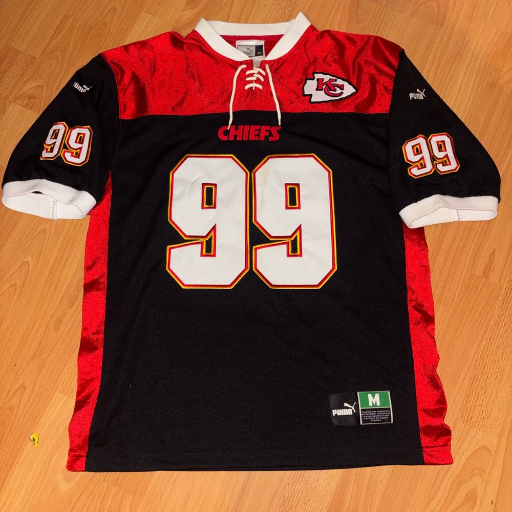 Puma Kansas City Chiefs #99 Red & Black NFL Football Style Jersey Size M